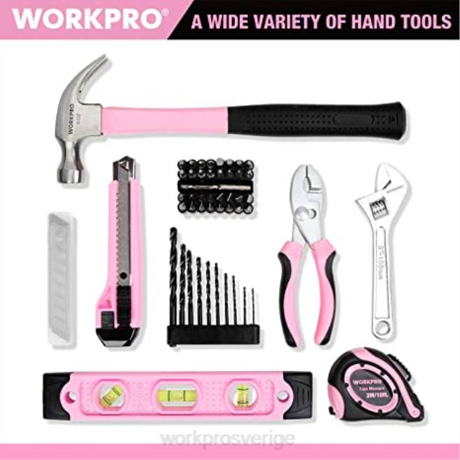 WORKPRO 12V sladdlös borrset & 6-i-1 häftpistol & 8 st magnetiska skruvmejslar & sladdlös smältlimpistol rosa 0ZLD313 verktyg