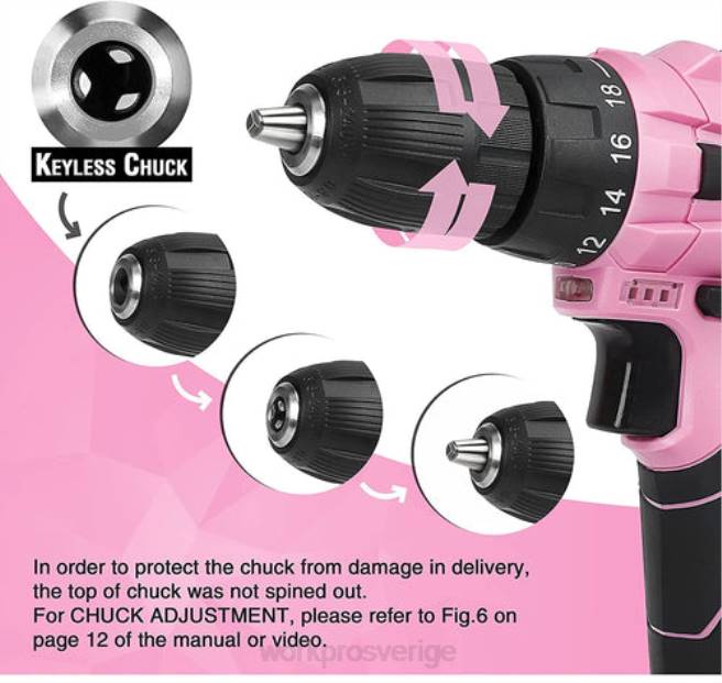 WORKPRO 12V sladdlös borrskruvdragare och 103 delar verktygssats & 8 delar magnetiska skruvmejslar set & 6-i-1 häftpistol rosa 0ZLD315 verktyg