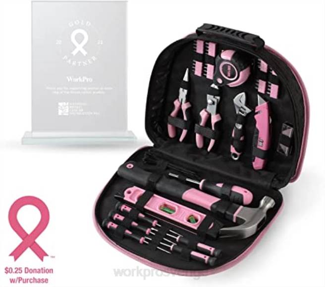 WORKPRO 12V sladdlös borrskruvdragare och 103 delar verktygssats & 8 delar magnetiska skruvmejslar set & 6-i-1 häftpistol rosa 0ZLD315 verktyg