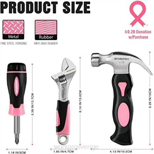 WORKPRO 20V sladdlös borrskruvdragare & 6-delad minitång & 10-delad verktygssats & sladdlös limpistol rosa 0ZLD316 verktyg