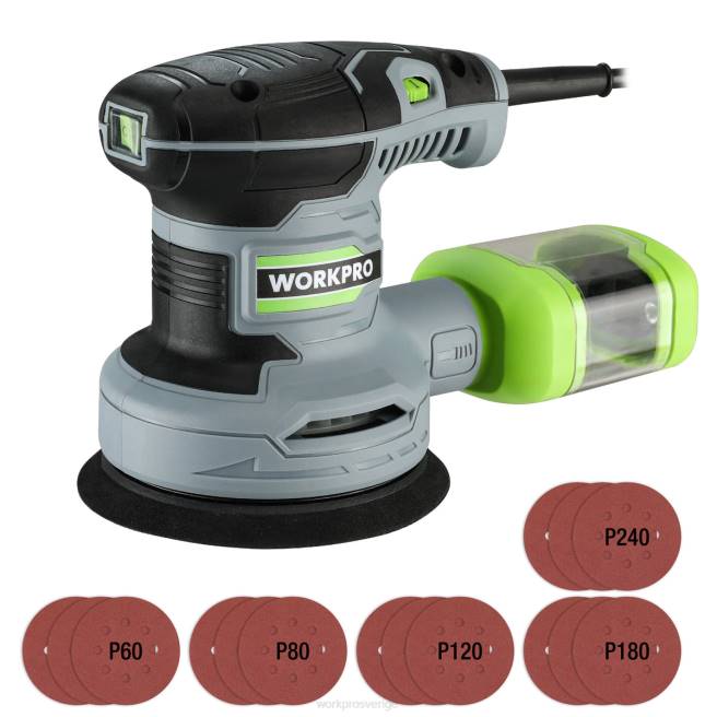 WORKPRO 2,5 amp elektrisk 5-tums slumpslipmaskin, 6 variabla hastigheter 7000 till 14000 rpm användbar 0ZLD233 verktyg