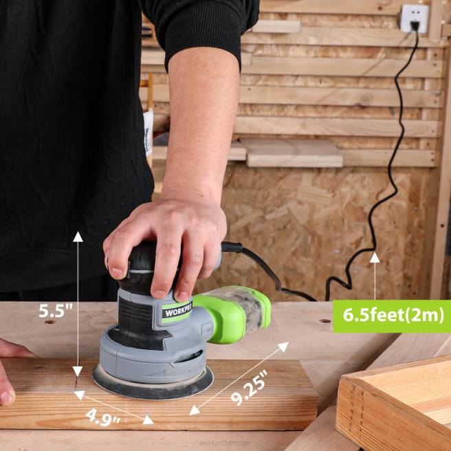 WORKPRO 2,5 amp elektrisk 5-tums slumpslipmaskin, 6 variabla hastigheter 7000 till 14000 rpm användbar 0ZLD233 verktyg