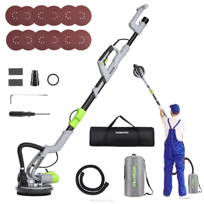 WORKPRO 720w elektrisk gipsslipmaskin med vakuum morden 0ZLD228 verktyg