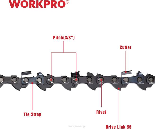 WORKPRO 2-pack motorsågskedja, 3/8