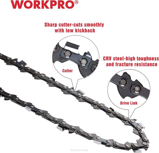 WORKPRO 2-pack motorsågskedja, 3/8