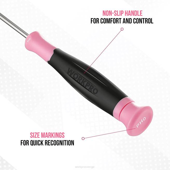 WORKPRO 10 st precisionsskruvmejselset med påse, phillips, slitsad, torx-stjärna, magnetisk spets reparationssats för liten skruvmejsel rosa 0ZLD255 verktyg