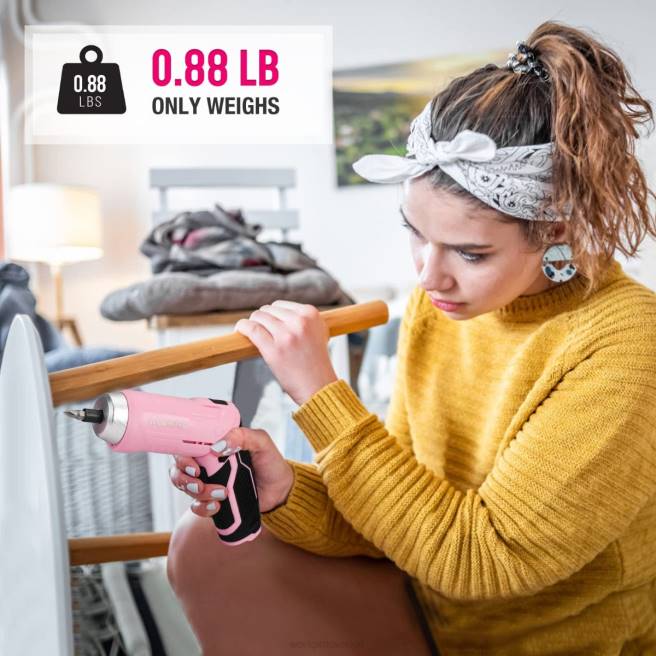 WORKPRO 75 st verktygssats, 3,7v roterbar sladdlös skruvmejsel och hushållsverktygssats rosa 0ZLD260 verktyg