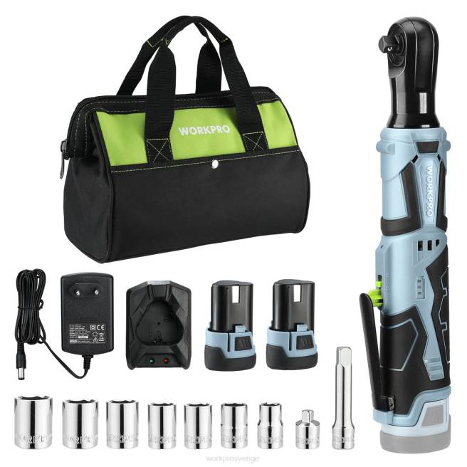 WORKPRO sladdlös elektrisk spärrnyckel, 12v 40 ft-lbs elektrisk spärrnyckel 9 st set användbar 0ZLD227 verktyg