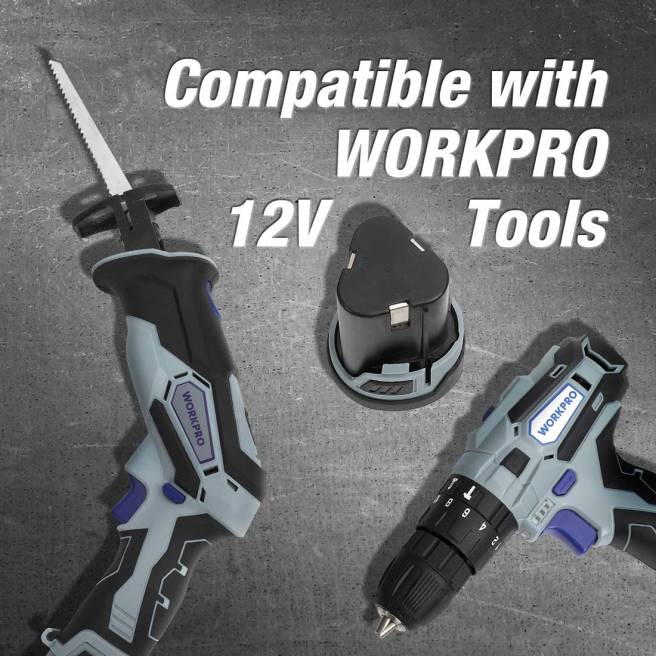 WORKPRO 12v 2.0ah litiumjonbatteri hjälpsam 0ZLD224 verktyg