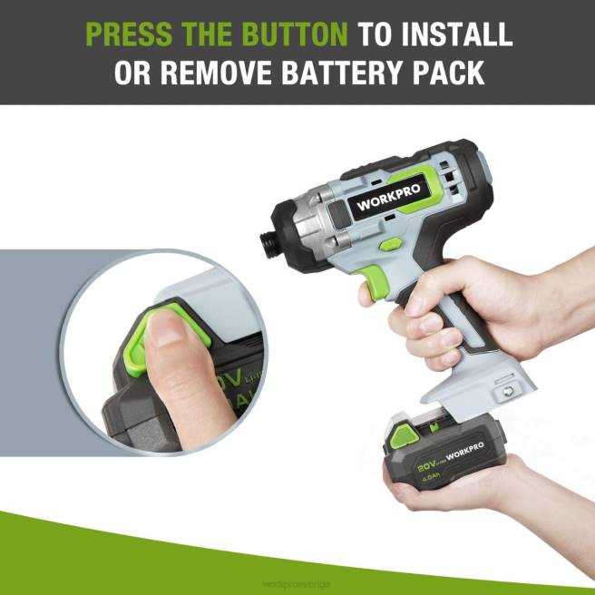 WORKPRO 20v 4.0ah litiumjonbatteri morden 0ZLD217 verktyg