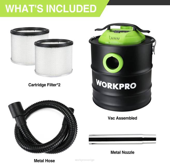 WORKPRO 5,2 gallon askdammsugare, 5,5 peak hästkrafter askdammsugare med hepa-filter hjälpsam 0ZLD212 verktyg