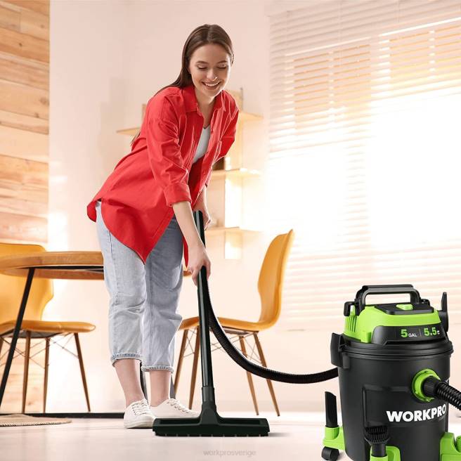 WORKPRO 5 gallon butiksdammsugare, 5,5 peak hästkrafter butiksdammsugare med hepa-filter, slang och tillbehör morden 0ZLD214 verktyg