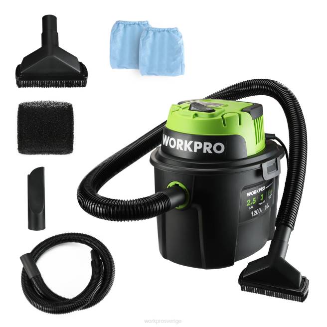 WORKPRO våt/torr dammsugare 2,5 gallon 3 peak hästkrafter, bärbar butiksdammsugare för hemmet användbar 0ZLD216 verktyg