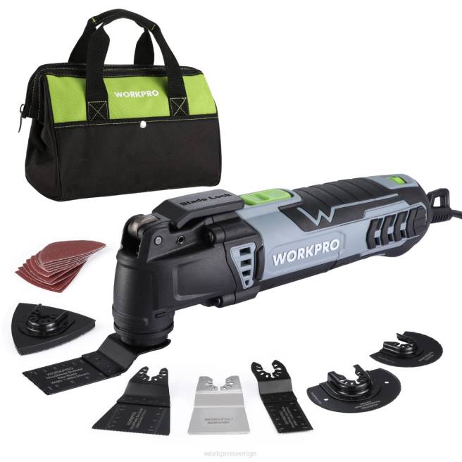 WORKPRO 3,0 ampere sladdad snabblåsbar, utbytbar oscillerande såg med 7 variabla hastigheter 3 oscillationsvinkel, 17 st sågtillbehör och bärväska användbar 0ZLD230 verktyg