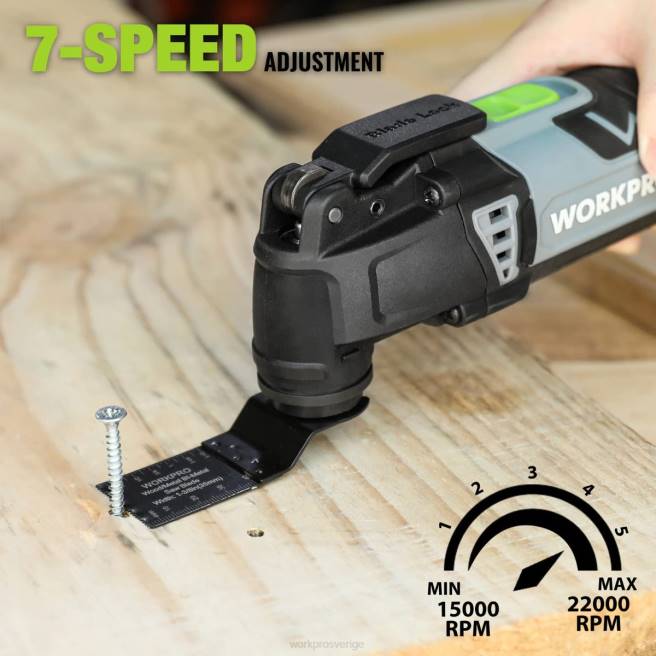 WORKPRO 3,0 ampere sladdad snabblåsbar, utbytbar oscillerande såg med 7 variabla hastigheter 3 oscillationsvinkel, 17 st sågtillbehör och bärväska användbar 0ZLD230 verktyg