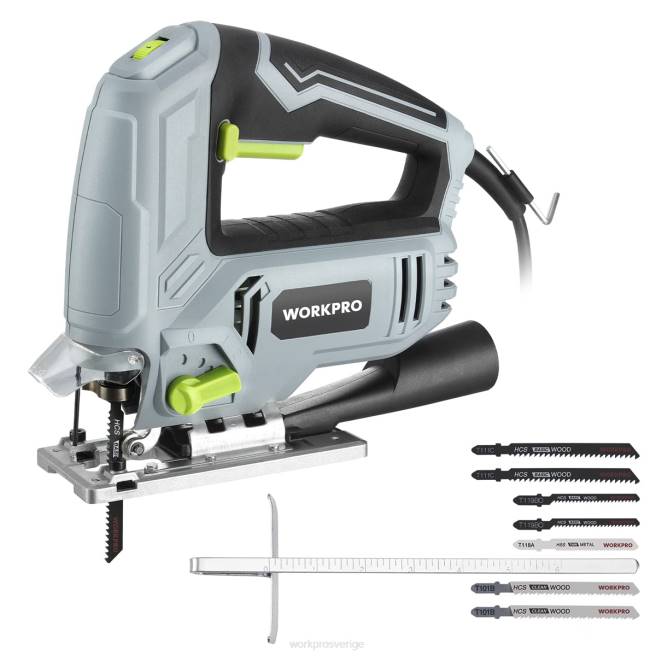 WORKPRO sticksåg, 5 amp 3000 spm, sticksågsverktyg med sladd elektrisk kap för skärning av trä, metall och plast, 7 blad morden 0ZLD242 verktyg