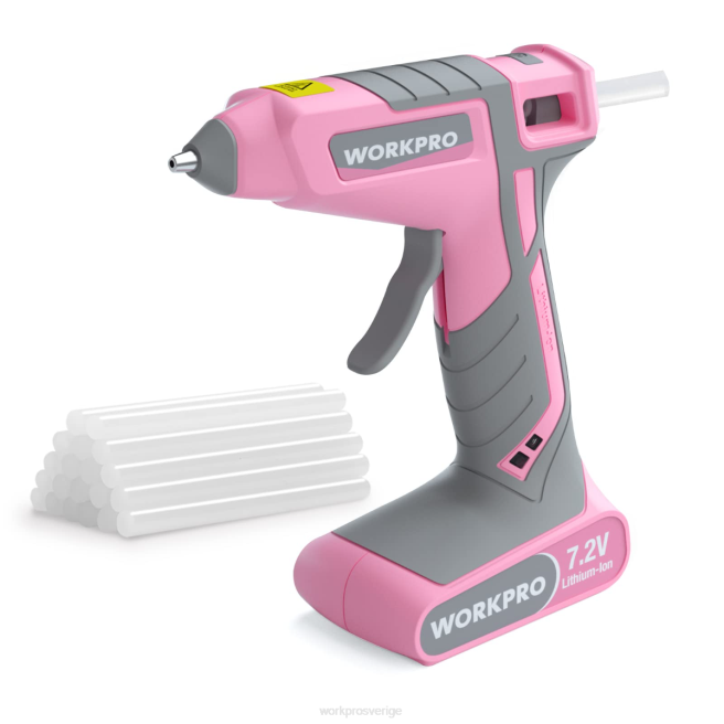 WORKPRO 7,2V sladdlös smältlimpistolsats rosa/vit 0ZLD164 verktyg