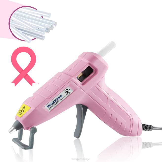 WORKPRO mini limpistolsats med 20 st limstift rosa/vit 0ZLD162 verktyg