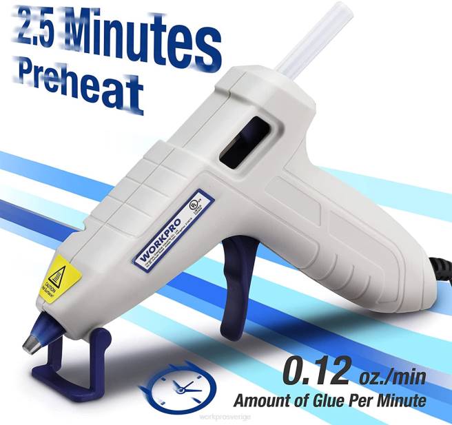 WORKPRO mini limpistolsats med 20 st limstift rosa/vit 0ZLD162 verktyg
