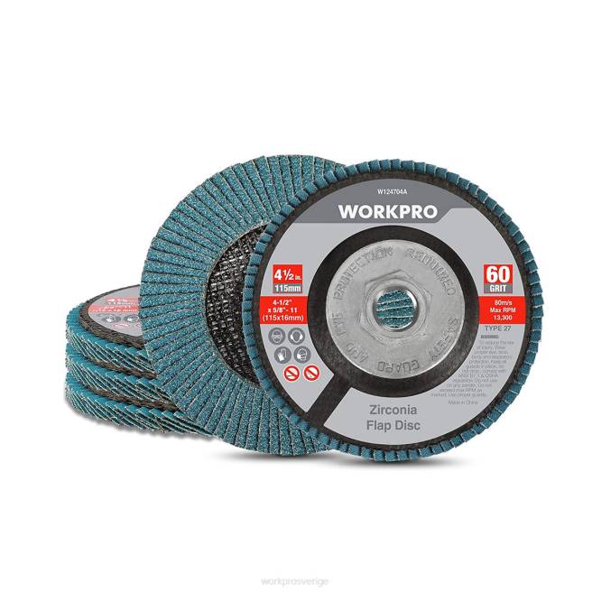 WORKPRO 5-pack zirconia klaffskiva, vinkelslipskiva, 4-1/2 tums slipskivor användbar 0ZLD206 verktyg