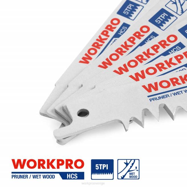 WORKPRO 5 st 9-tums träbeskärning fram- och återgående sågbladssats hjälpsam 0ZLD208 verktyg