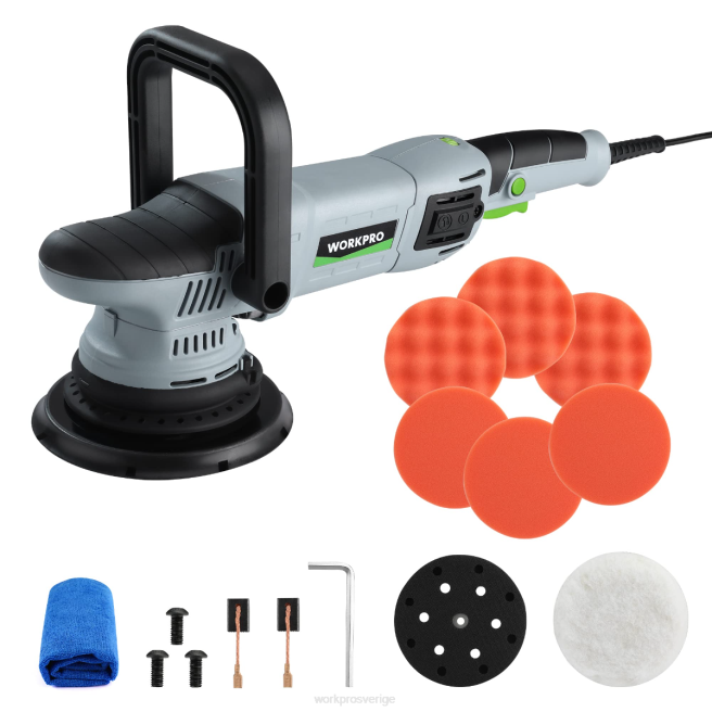 WORKPRO buffertpolerare, 6-tums 1080w dubbelverkande random orbital polersats morden 0ZLD240 verktyg