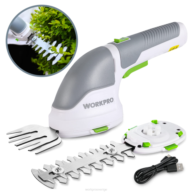 WORKPRO 2 i 1 handhållen 3,6v elektrisk sladdlös buskasax häcksax/gräsklippare rosa/grön/vit 0ZLD268 verktyg