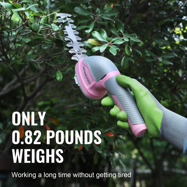 WORKPRO 2 i 1 handhållen 3,6v elektrisk sladdlös buskasax häcksax/gräsklippare rosa/grön/vit 0ZLD268 verktyg