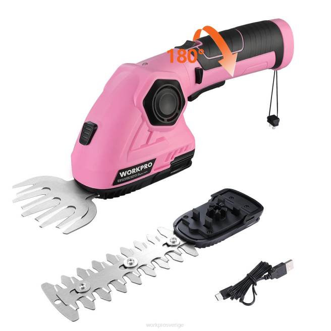 WORKPRO 2 i 1 handhållen häcksax 7,2v elektrisk grästrimmer/häcksax rosa 0ZLD266 verktyg