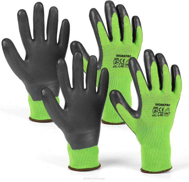 WORKPRO 2 par trädgårdsarbetshandskar med eco latex palmbeläggning och pekskärm för ogräsrensning, grävning, kratta och beskärning ny 0ZLD273 verktyg