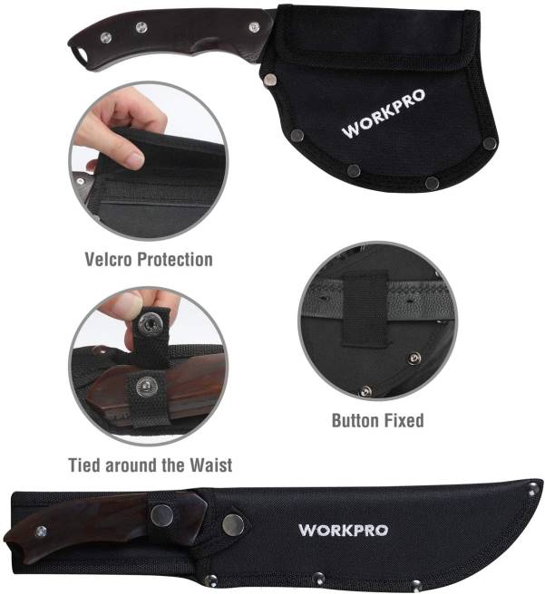 WORKPRO full tang träskaft yxa och fast blad kniv combo set med nylon slida användbar 0ZLD48 verktyg