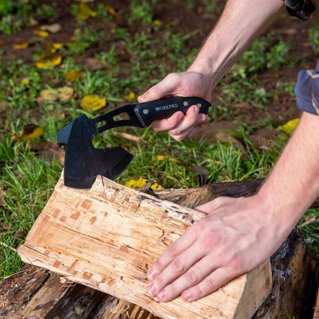 WORKPRO full tang träskaft yxa och fast blad kniv combo set med nylon slida användbar 0ZLD48 verktyg