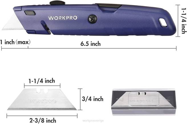 WORKPRO infällbar redskapskniv med extra bladförvaring, 2-pack snabbbyteslådor morden 0ZLD56 verktyg