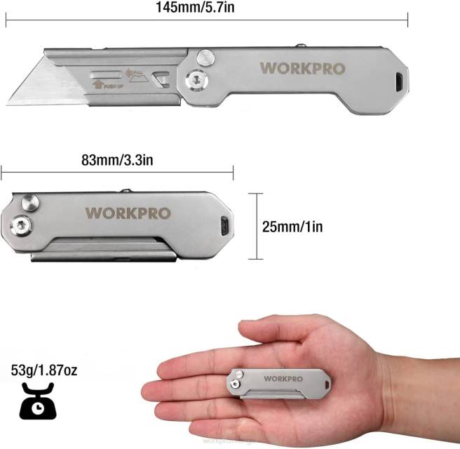 WORKPRO snabbbyte vikbar fickkniv mini vikkniv i rostfritt stål med bältesklämma ny 0ZLD47 verktyg