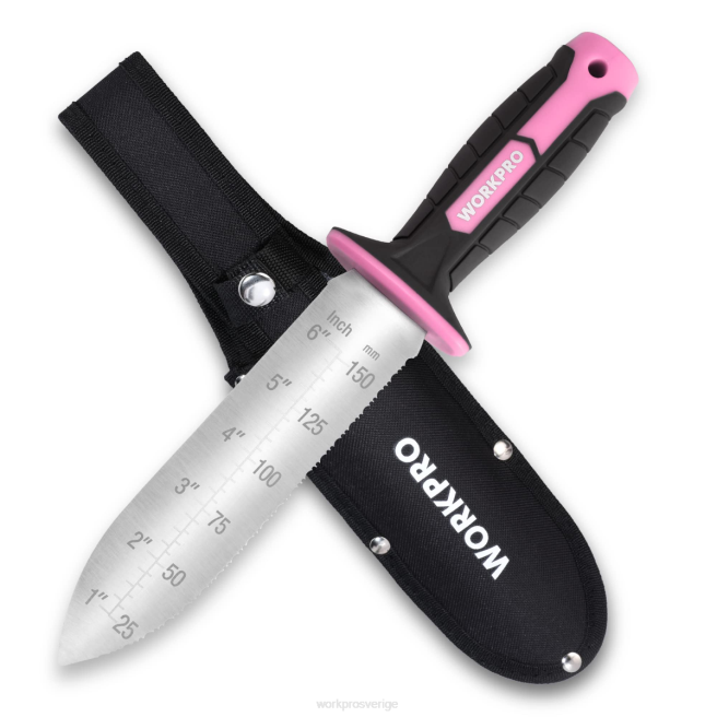 WORKPRO trädgårdskniv med oxfordslida, rostfritt stålblad med skäregg grön/rosa 0ZLD283 verktyg