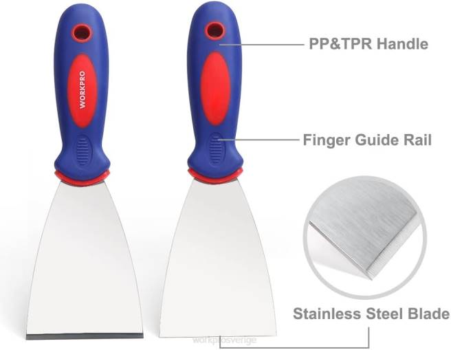WORKPRO 4 st spackelset i rostfritt stål ny 0ZLD149 verktyg