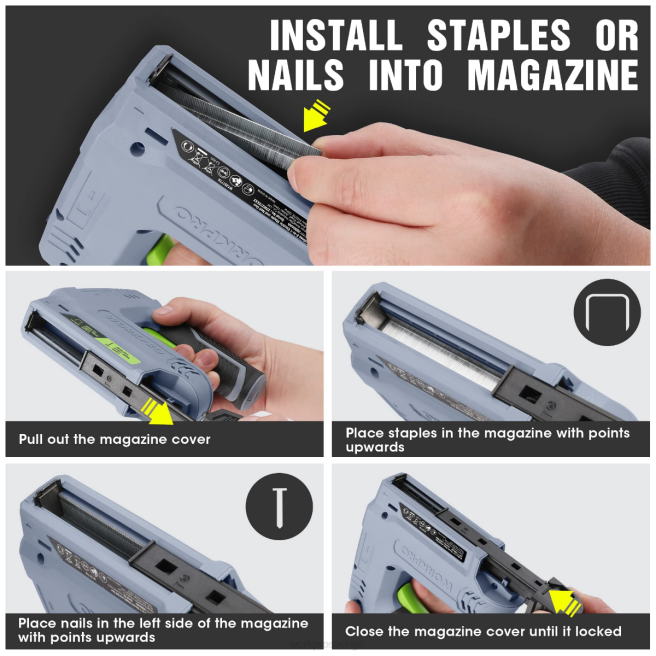 WORKPRO 3,6v 2,0ah batteridriven elektrisk sladdlös 2-i-1 häftklammer och spikpistol rosa/grå 0ZLD265 verktyg