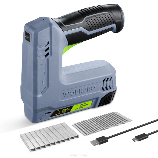 WORKPRO 3,6v 2,0ah batteridriven elektrisk sladdlös 2-i-1 häftklammer och spikpistol rosa/grå 0ZLD265 verktyg