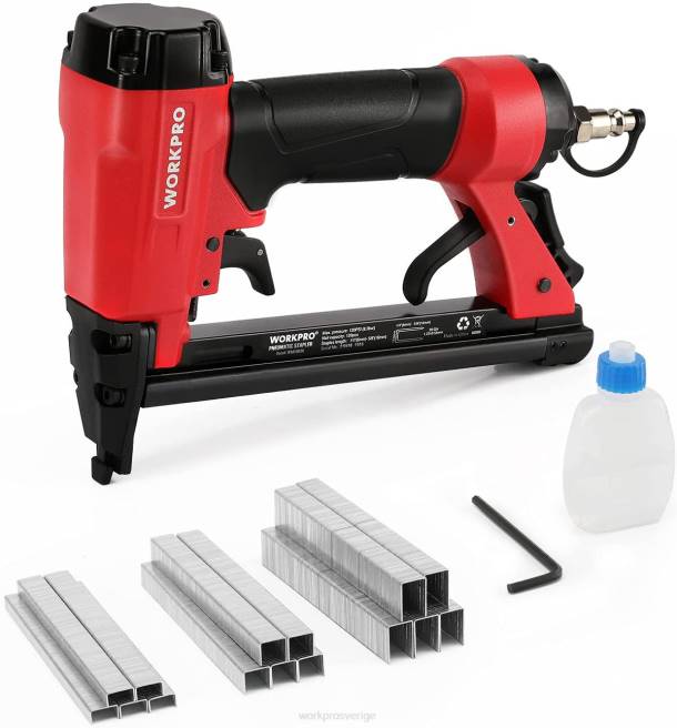 WORKPRO pneumatisk 20 gauge häftpistol för snickeri träbearbetning och gör-det-själv-projekt användbar 0ZLD61 verktyg