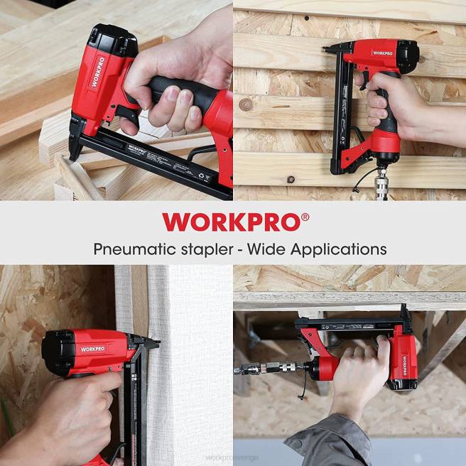 WORKPRO pneumatisk 20 gauge häftpistol för snickeri träbearbetning och gör-det-själv-projekt användbar 0ZLD61 verktyg