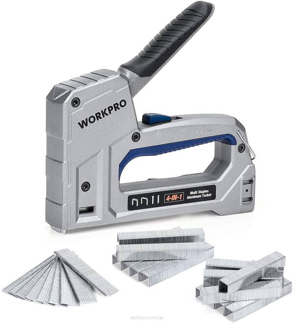 WORKPRO spikpistol heavy duty 4 i 1 aluminium spikpistol med 2000 häftklamrar hjälpsam 0ZLD58 verktyg