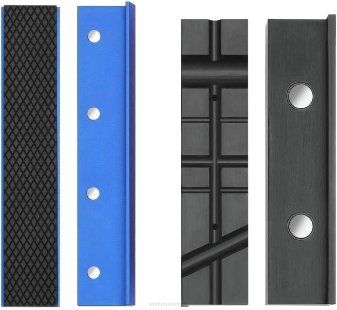 WORKPRO 2-pars skruvstäds käftdynor, magnetiska skruvstädkäftskyddsskydd, flerspårskäftdynor och aluminiumkuddar set morden 0ZLD117 verktyg
