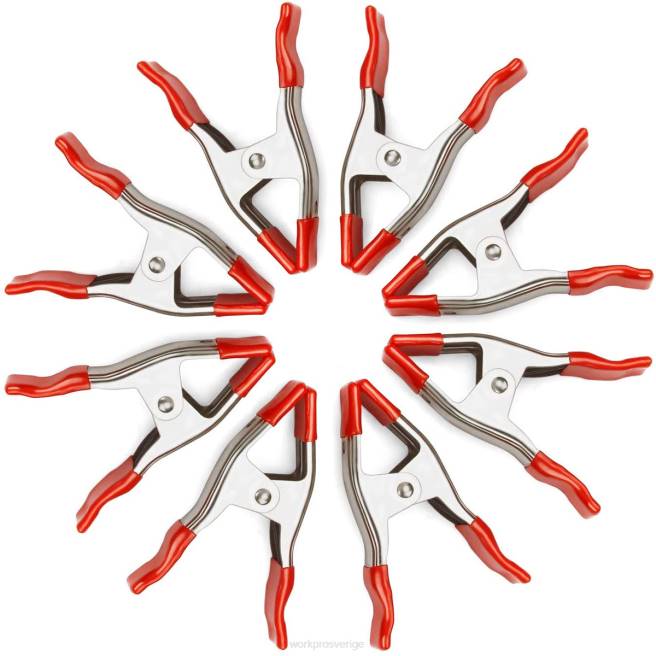 WORKPRO 8 st metallfjäderklämmor nickelpläterat stål kraftigt klämset 6-5/16 tum för träbearbetning gripande campingfotostudior ny 0ZLD122 verktyg