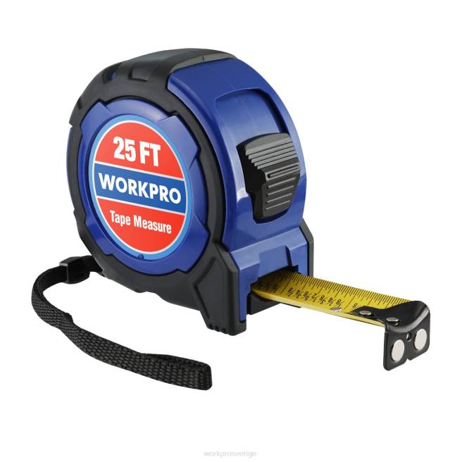 WORKPRO 25 fots måttband, 1/8 fraktioner och 1/32 noggrannhet lättläst måttband, infällbar nylonbeläggningsmåttband användbar 0ZLD105 verktyg