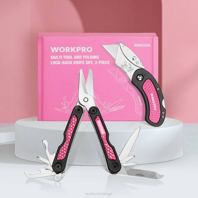 WORKPRO verktygskniv och multiverktygssats rosa 0ZLD44 verktyg