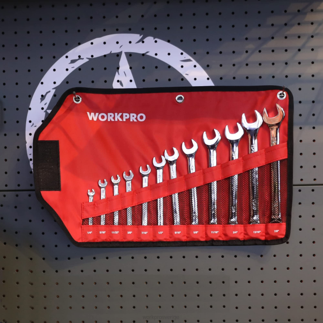 WORKPRO 12 st metriska 8-19 mm, premium cr-v kombinationsnyckelsats ny 0ZLD95 verktyg