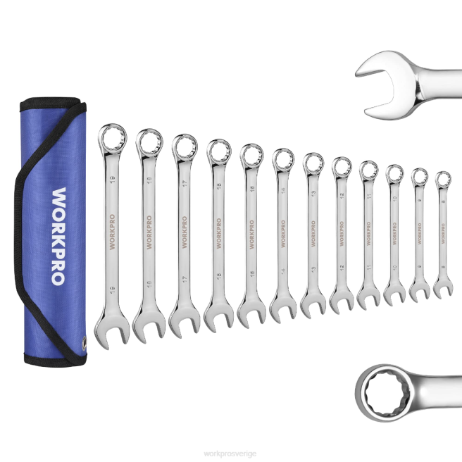 WORKPRO 12 st metriska 8-19 mm, premium cr-v kombinationsnyckelsats ny 0ZLD95 verktyg