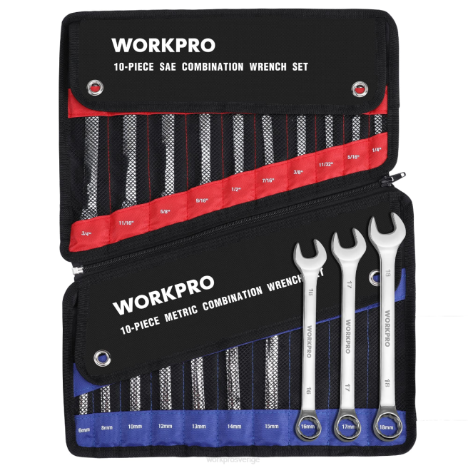 WORKPRO 20 st metrisk & sae kombination cr-v 12-punktsnyckelsats morden 0ZLD93 verktyg