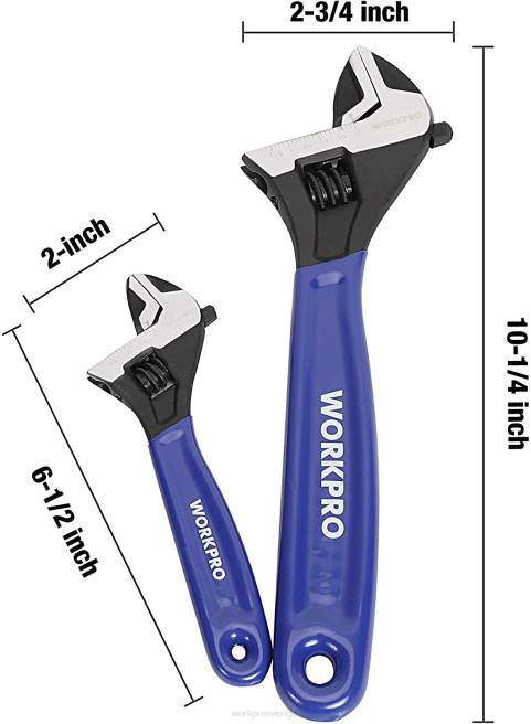 WORKPRO 2 st justerbar skiftnyckelsats för hemgarageverkstad och gör-det-själv hjälpsam 0ZLD87 verktyg
