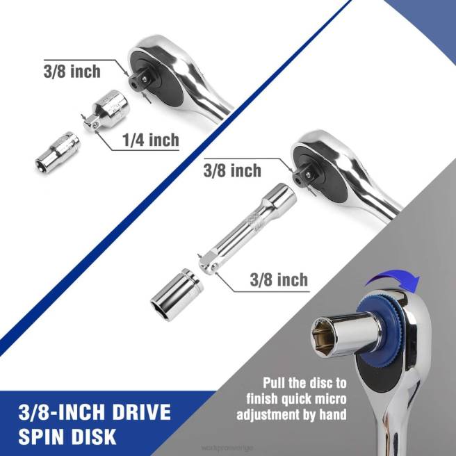 WORKPRO 39 st drivhylsnyckelset, 1/4-tums & 3/8-tums små hylsnyckelset ny 0ZLD140 verktyg